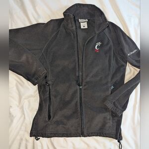 Columbia Women's Small Black Full Zip Cincinnati Bearcats Fleece Jacket
